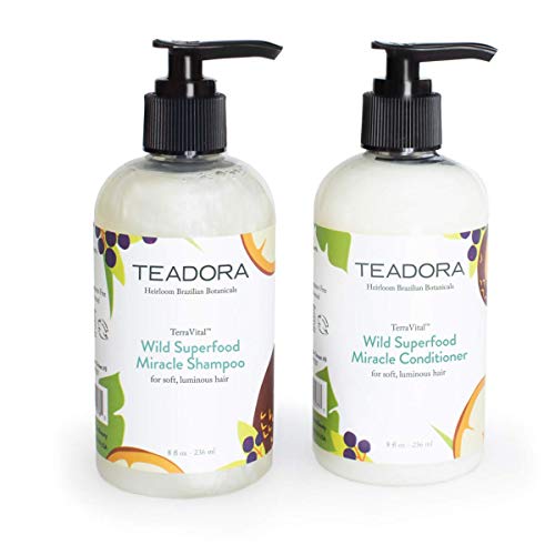 Product Cover Vegan, Gluten-Free, Sulfate-Free Shampoo & Conditioner | Brazilian Hair Products | Deep Conditioning Treatment Best for Damaged, Frizzy, Color & Keratin Treated Hair | 8oz by Teadora