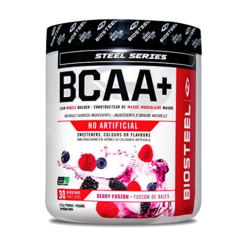 Product Cover Biosteel BCAA+ - Sugar Free Branched Chain Amino Acid Powder, Preservative Free, Supports Muscle Repair, Berry Fusion, 30 Servings