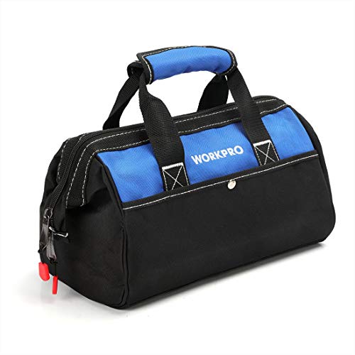 Product Cover WORKPRO 13-inch Tool Bag, Wide Mouth Tool Tote Bag with Inside Pockets for Tool Storage