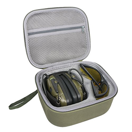 Product Cover co2CREA Hard Travel Case for Howard Leight Impact Sport OD Electric Earmuff and Genesis Sharp-Shooter Safety Eyewear Glasses