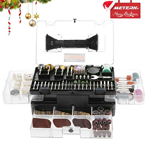 Product Cover Rotary Tool Accessories Kit, Meterk 349pcs Grinding Polishing Drilling Kits, 1/8
