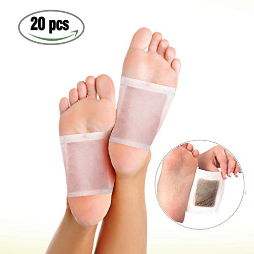 Product Cover Foot Pads, Y.F.M Bamboo Vinegar Charcoal Foot Patch, 20 Pcs Relieve Tired Foot Pads, Pain Relief Foot Care Relaxing Sheet Help Deep Sleep