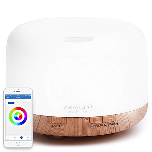 Product Cover ASAKUKI Smart Wi-Fi Essential Oil Diffuser, App Control Compatible with Alexa, 2019 UPGRADE Design 500ml Aromatherapy Humidifier for Relaxing Atmosphere in Bedroom and Office-Better Sleeping&Breathing