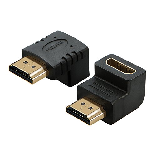 Product Cover HDMI Male to Female Adapter,CableCreation 2 Pack 90 and 270 Degree Upward Angle HDMI to HDMI Converter, 4K 3D HDMI Extender for Roku,PS3,PS4,Fire Stick,Chromecast, Nintendo Switch,HDTV,Laptop,Xbox