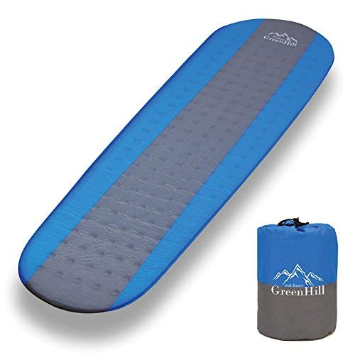 Product Cover GreenHill outdoors Best self Inflating sleeping pad, lightweight and compact, Ideal Backpacking Sleeping mat for Camping, Hiking and Traveling Perfect in a Mummy or Envelope Sleeping Bag