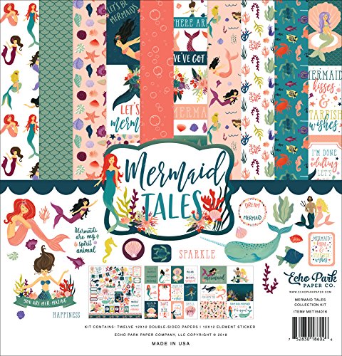 Product Cover Echo Park Paper Company MET154016 This  Mermaid Tales Collection Kit,  Teal, Coral, Purple, Sea Foam, Sand, Teal