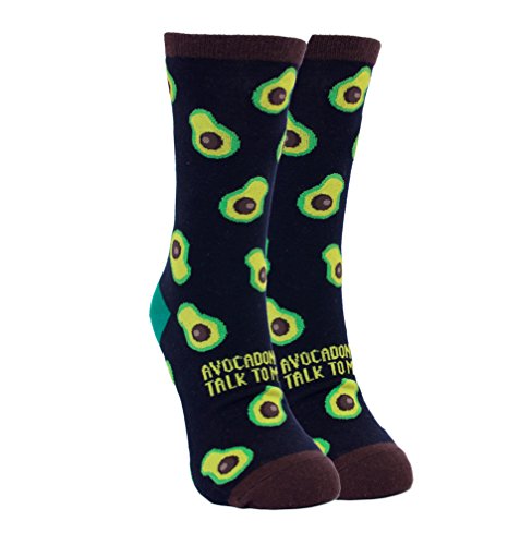 Product Cover Blunt Fun Funny Quotes Avocado Novelty Socks for Women & Men (Avocado Black)