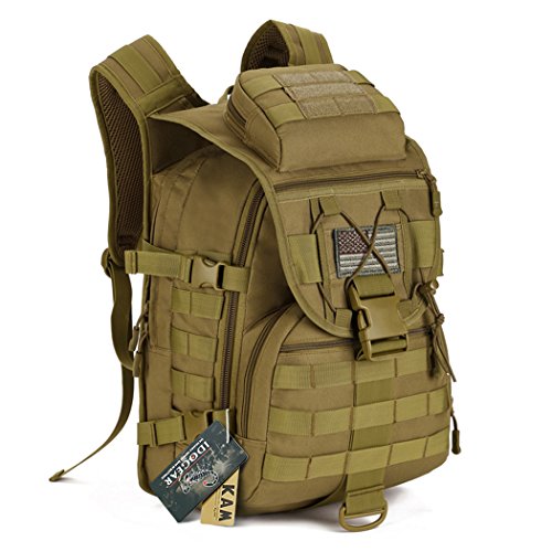 Product Cover IDOGEAR 40L Tactical Backpack Molle Assault Pack 900D Nylon Water Resistant Shoulder Bag Airsoft Hiking Backpacks (A: Coyote Brown)