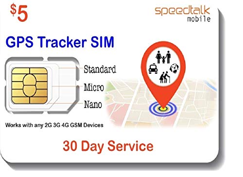 Product Cover GSM SIM Card for GPS Trackers - Pet Kid Senior Vehicle Tracking Devices - 30 Day Service Includes US Canada & Mexico Roaming