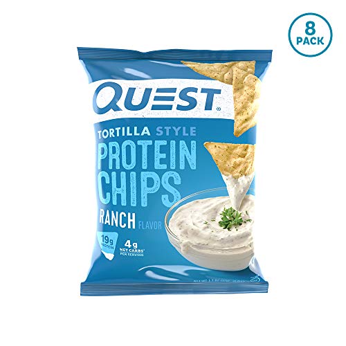 Product Cover Quest Nutrition Tortilla Style Protein Chips, Ranch, Low Carb, Gluten Free, Baked, 1.1 Ounce (Pack of 8)