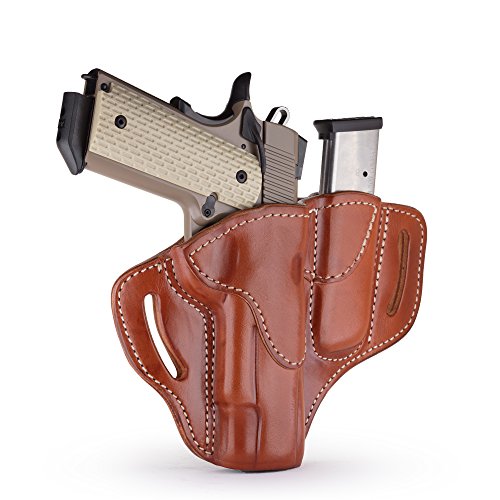 Product Cover 1791 GUNLEATHER 1911 Holster, Right Hand OWB Leather Gun Holster for belts fits all 1911 models with 4