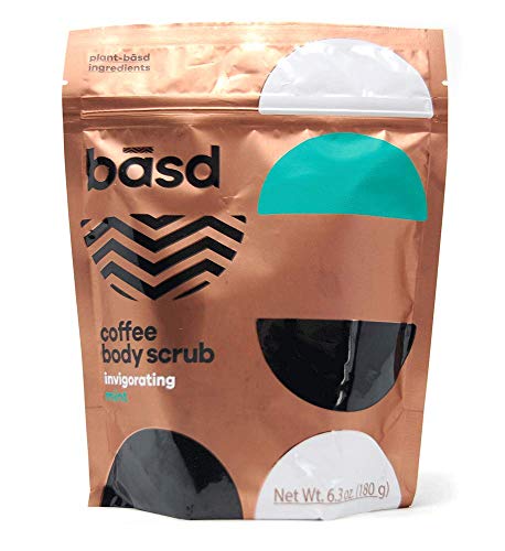 Product Cover Basd Organic Arabica Coffee Scrub, Invigorating Mint, Exfoliating, Toning & Smoothing, Vitamin E, 6.3 Ounce Bag