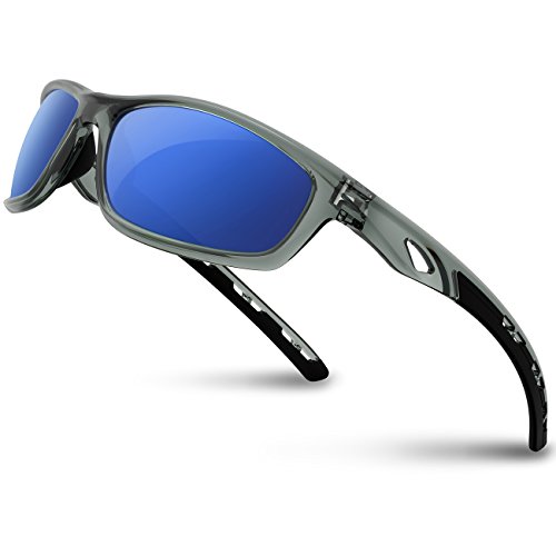 Product Cover RIVBOS Polarized Sports Sunglasses Driving Sun Glasses shades for Men Women Tr 90 Unbreakable Frame for Cycling Baseball Running Rb833 833-transparent grey ice blue