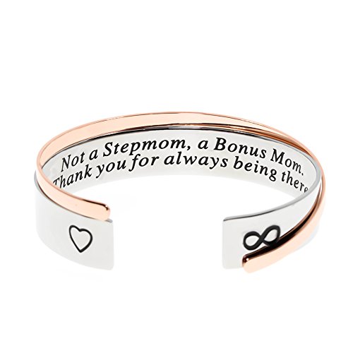 Product Cover Mother's Day Gift, Not a Stepmom a Bonus Mom Thank You For Always Being There Stepmom Jewelry, Stepmother Birthday Gift