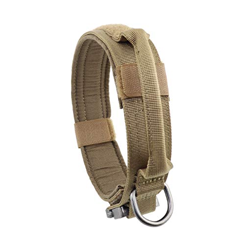 Product Cover Yunlep Adjustable Tactical Dog Collar Heavy Duty Metal Buckle with Control Handle for Dog Training,1.5