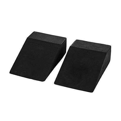 Product Cover StrongTek Yoga Foam Wedge Blocks for Women (Pair) Soft, Supportive Exercise Accessories | Balance, Strength, Form | Pilates, Crossfit, Fitness, Squats, Pushups, Planks | Black