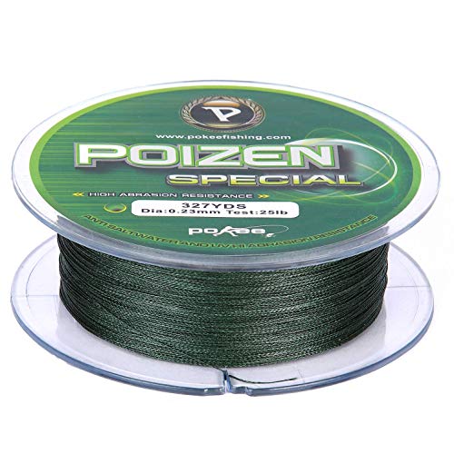 Product Cover POKEE Abrasion Resistance Braided Fishing Line - Lesser Diameter, Faster Cutting Water, Zero Memory, 327/547Yds(300M/500M)