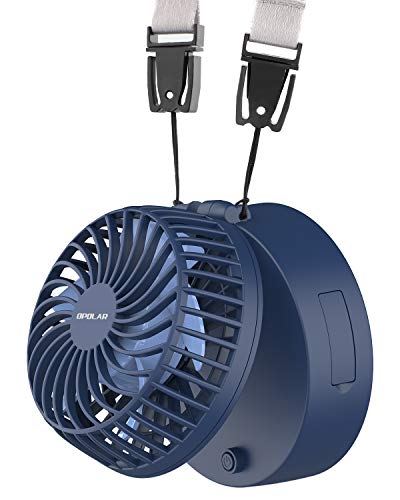 Product Cover OPOLAR Necklace Fan Powered by 3350mAh Battery, Rechargeable Personal Fan, 3 Setting, 7-20H Working Hours,180° Rotating Free Adjustment for Camping/Outdoors/Travel, Blue