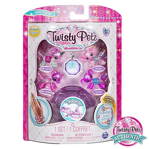 Product Cover Twisty Petz, Series 2 Babies 4 Pack, Unicorns and Koalas Collectible Bracelet and Case (Purple) for Kids