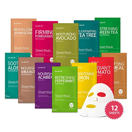 Product Cover Sheet mask by Glam Up Facial Sheet Mask BTS 12Combo-The Ultimate Supreme Collection for Every Skin Condition Day to Day Skin Concerns. Nature made Freshly packed Original Korean Face Mask 12sheets