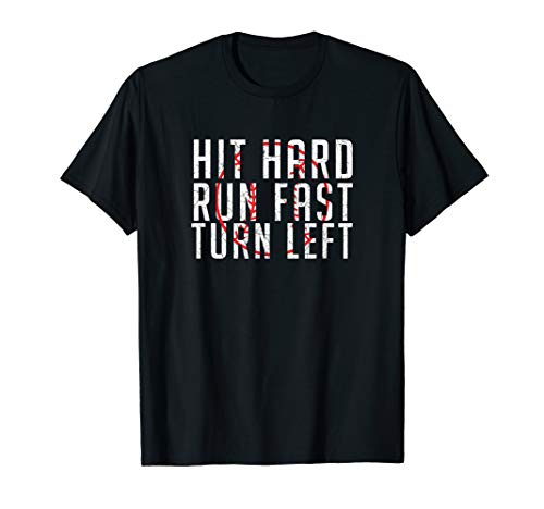 Product Cover Hit Hard - Run Fast - Turn Left - Funny Baseball Shirt