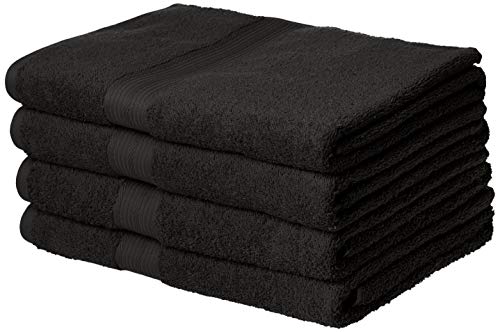 Product Cover AmazonBasics Fade-Resistant Cotton Bath Towel - Pack of 4, Black