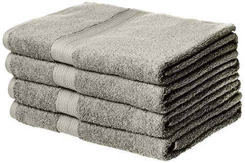 Product Cover AmazonBasics Fade-Resistant Cotton Bath Towel - Pack of 4, Grey