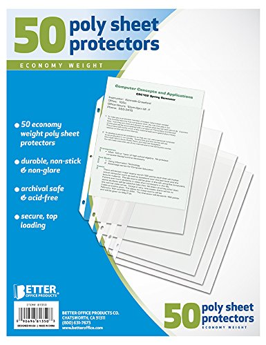 Product Cover Better Office Sheet Protectors, 50 Pack