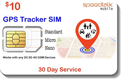 Product Cover GSM SIM Card for GPS Trackers - Pet Kid Senior Vehicle Tracking Devices - 30 Day Service - USA Canada & Mexico Roaming