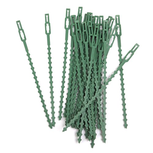 Product Cover Electomania® 30Pcs 16.5cm Plastic Cable Ties Gardening Clips Plant Ties Plastic Climbing Support Garden Plant Cable Tie (Green)