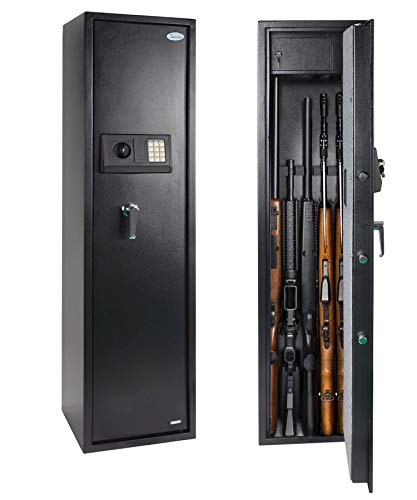 Product Cover Rifle Safe Gun Safe Quick Access 5-Gun Shotgun Cabinet (Biometric/Digital) (Large Gun Safe-Digital)