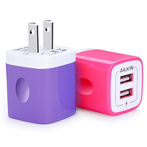 Product Cover Charging Box, Charge Plug, Ailkin USB Wall Charger,Dual Port Rapid Speed Compact Universal USB Power Adapter Phone Charger Compatible with iPhone X/8/8 Plus/7/7 Plus/Samsung Galaxy/Nexus & More