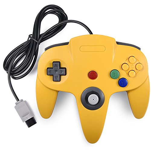 Product Cover N64 Classic Controller, miadore Rerto N64 Gaming Remote Gamepad Joystick for N64 Console Video Game System ( Yellow and Blue)
