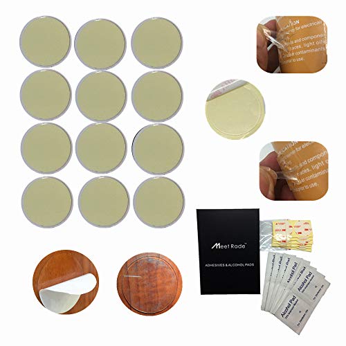 Product Cover MeetRade Super Strong Replacement Adhesive Stickers Pads Double Sided Tape Disc VHB Removable 1.35 in Dot with Alcohol Pad Can Used for Phone Stand (12pcs)