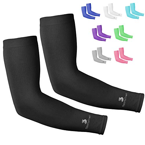 Product Cover SportsTrail Arm Sleeves for Men & Women, Tatoo Cover up Sleeves to Cover Arms, 1 Pair (Black)