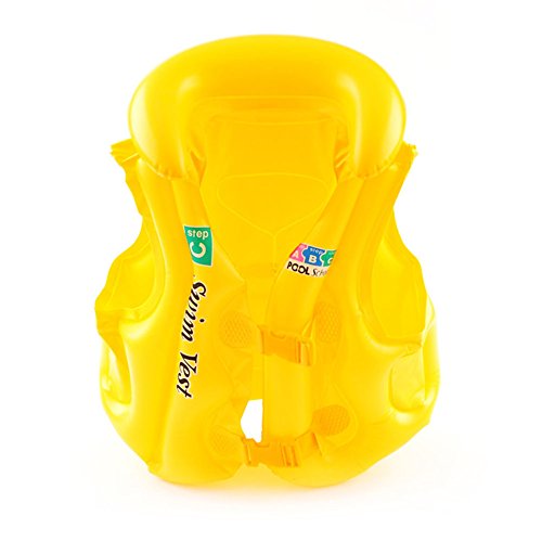 Product Cover Anyi Life Jacket Inflatable Swim Vest for Kids, Suitable for 30-88lbs, Yellow, S