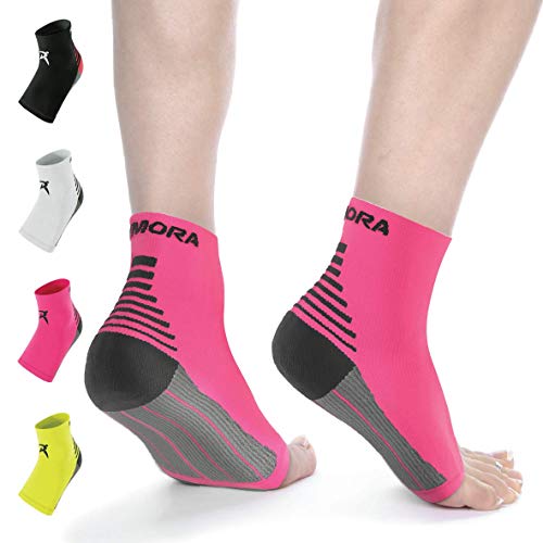 Product Cover Rymora Plantar Fasciitis Sock Foot Compression Sleeves for Women/Men (Pair, Pink, L)