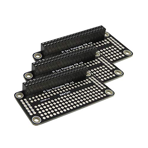 Product Cover MakerSpot RPi Raspberry Pi Zero W Protoboard Breadboard HAT Soldered with Female Pin Connector PCB Prototyping Board (3 Pack)
