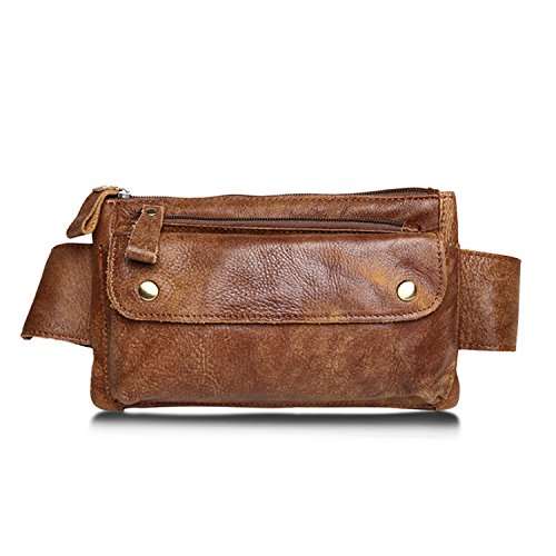Product Cover Jonon Unisex Genuine Leather Waist Bag Messenger Fanny Pack Bum Bag for Men Women