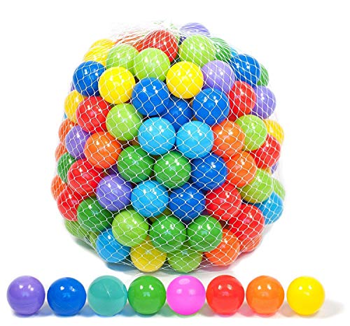 Product Cover Playz 200 Soft Plastic Mini Play Balls with 8 Vibrant Colors - Crush Proof, No Sharp Edges, Non Toxic, Phthalate & BPA Free - Use in Baby or Toddler Ball Pit, Play Tents & Tunnels for Indoor & Outdoor