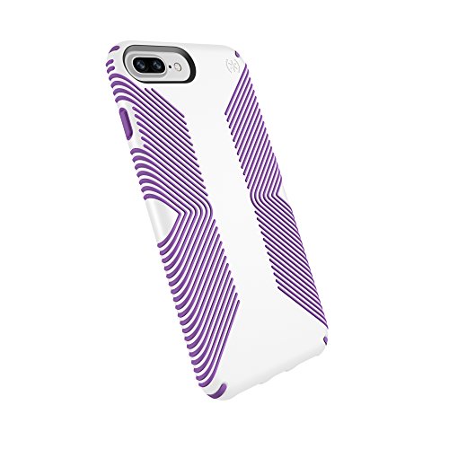 Product Cover Speck Products Presidio Grip iPhone 8 Plus /7 Plus/6S Plus/6 Plus Case, White/Heliotrope Purple