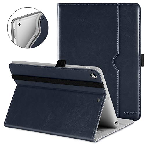 Product Cover DTTO iPad Mini 1 2 3 Case, Premium Leather Folio Stand Cover Case with Multi-Angle Viewing and Auto Wake-Sleep Function, Front Pocket for Apple iPad Mini 1/Mini 2/Mini 3 - Blue