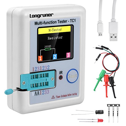 Product Cover Longruner 1.8 inch Colorful Display Pocketable Multifunctional TFT Backlight Transistor LCR-TC1 Tester for Diode Triode Capacitor Resistor Transistor LCR ESR NPN PNP MOSFET (multi tester)