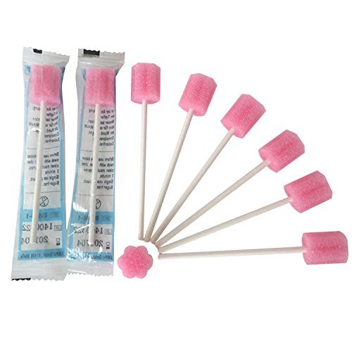 Product Cover Oral Care Swabs - Disposable Mouth Cleaning Spong swabs (250count, pink)