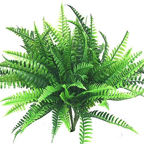 Product Cover Beebel Artificial Shrubs 4 Bunches Artificial Boston Fern Plants Greenery Bushes Flower for House Office Garden Indoor Outdoor Decor