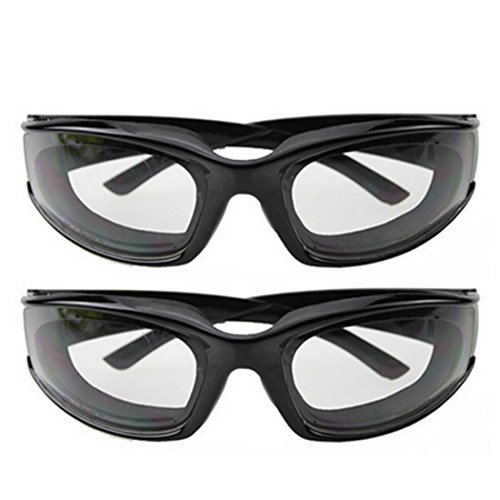 Product Cover Haoun 2 Pack Onion Goggles Tear Free Kitchen Eye Glasses Onion Cutting Goggles with Inside Sponge (Black)