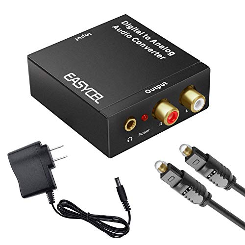 Product Cover Easycel Audio Digital to Analog Converter DAC with 3.5mm Jack, Optical SPDIF Toslink Coaxial to Analog Stereo L/ R Converter Adapter with Optical Cable and Power Adapter for PS3 PS4 XBox DVD Roku