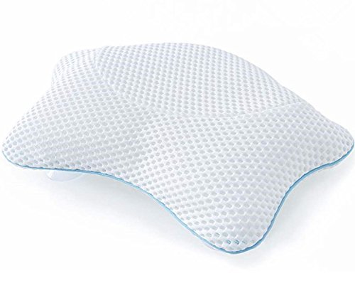 Product Cover Non Slip Bath Pillow, Luxury Spa Bathtub Head & Neck Rest Support, Permeable Quick Drying Air Mesh Tub Pillow with 4 Large Suction Cups, Whirlpool, Jacuzzi & Standard Tubs, Soft and Relaxing