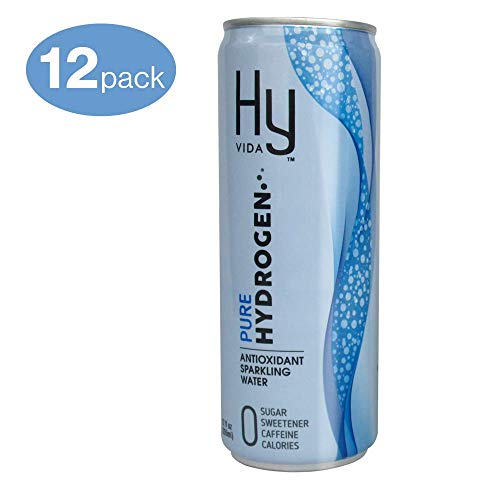 Product Cover HyVIDA Hydrogen Infused Sparkling Water Beverage - Pure 12 Pack - 12oz cans - Powerful Antioxidants, Magnesium Enhanced, Zero Calorie, Zero Sweeteners