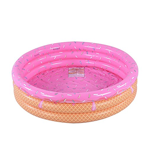 Product Cover XFlated Kiddie Pool, Ice Cream 3 Ring Inflatable Pool for Kids, Ideal Water Pool in Summer, 45 Inches Inflatable Swimming Pool, for Ages 3+